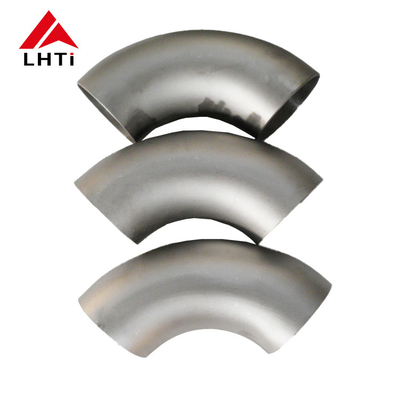 Bom preço cotovelo de escape de titânio 120 e 90 e 45 graus ASTM B363 cotovelo de titânio puro utilizado para adaptação de automóveis e motocicletas on-line