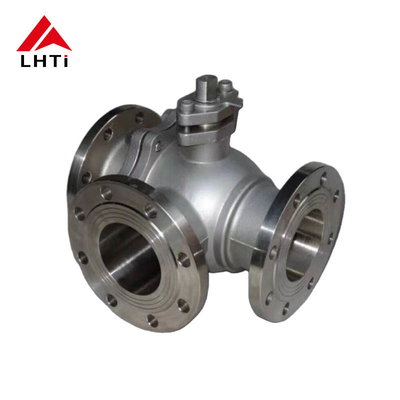 Bom preço Válvula de esfera de titânio de 3 vias para indústria química e de energia Gr1 Gr2 PN16 PN 25 Válvula de esfera 6 polegadas on-line