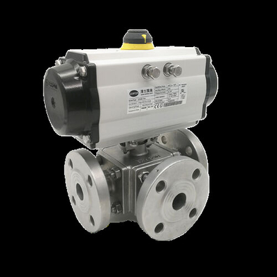 Bom preço Controle de precisão válvula de esfera de titânio pneumática de três vias de flanges Design para industrial on-line
