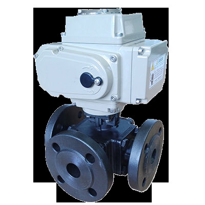 Bom preço Válvula de esfera de aço fundido elétrico de três vias Configuração de três vias para controle de fluxo complexo on-line