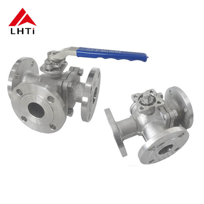 Bom preço 3 vias válvula de esfera de titânio válvula de esfera de porta completa Gr1 com conexões de flange on-line