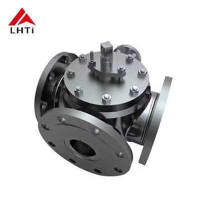 Bom preço 6 polegadas válvula de esfera de titânio válvula de esfera de 4 vias para indústria química e de energia Gr2 Gr5 PN16 PN 25 on-line